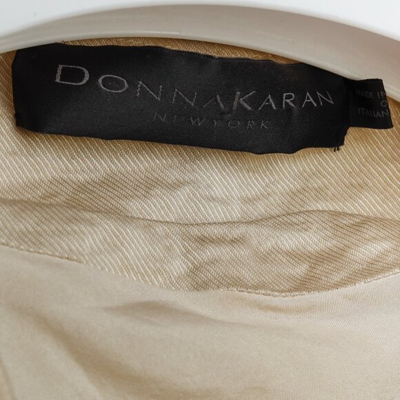 Donna Karan Metallic Silk Gold Ruched Jacket - Picture 4 of 10